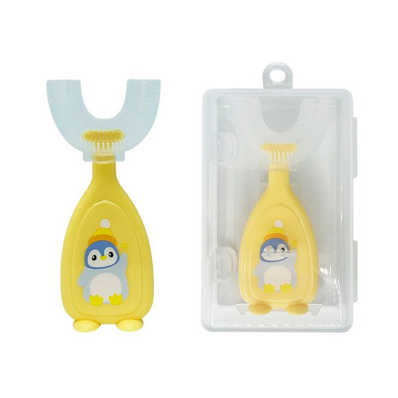 Дитяча зубна щітка-капа в футлярі MGZ-0730(Yellow) жовтий Вінниця - фото 1