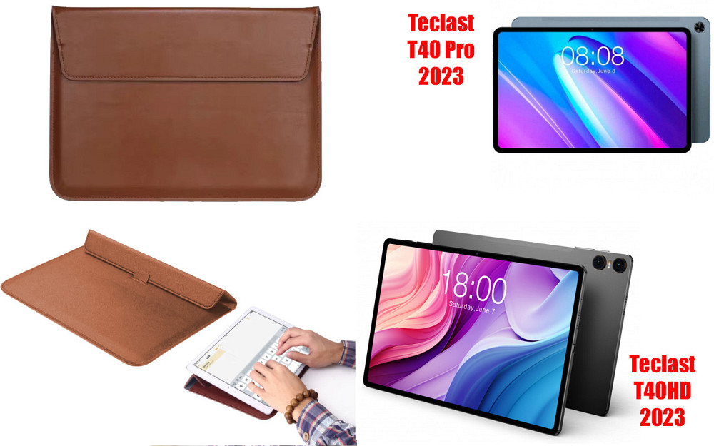 Чохол-конверт VitoCase для Teclast T40 Pro 2023, T40HD 2023, з функцією підставки для планшета Коричневий Київ - фото 1