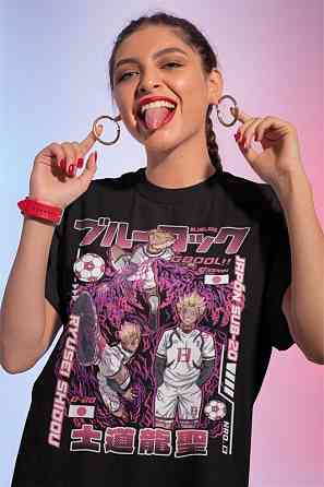 Футболка аниме Аниме Рйусеи Схидоу Блуе оверсайз (S/M/L) Черний AnimeJ0128 Днепр