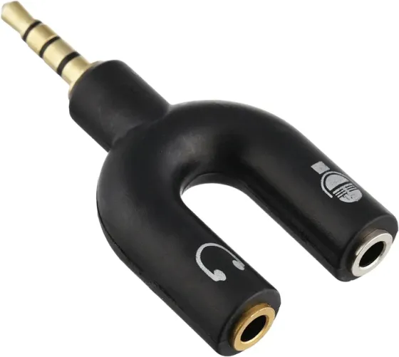 Сплиттер Y-типа 2x1 3.5 мм джек для ноутбука, переходник с 1 гнездом для гарнитуры Киев