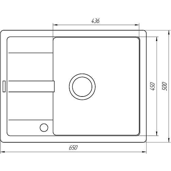 Гранітна мийка Globus Lux ONE мигдаль 650х500мм-А0008 (000021064) Київ