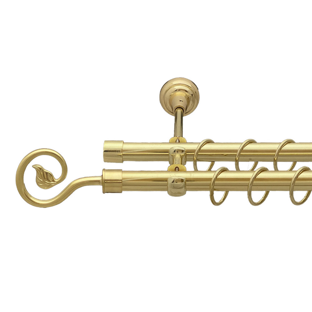 Карниз Orvit Лукка металевий дворядний відкритий Золото 19\19 мм 200 см (00-00013127) Львів - фото 1