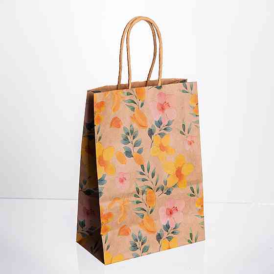 Набір подарункових крафтових пакетів з паперу 12 (шт.) гарні пакети для подарунків 15×8×21 (см) HP-10359-6Y Київ