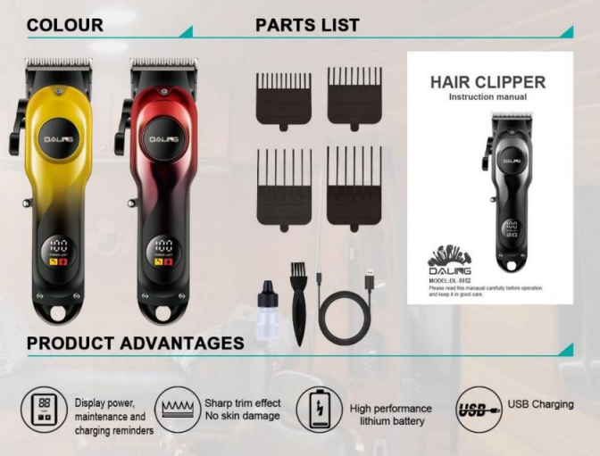 Машинка для стриження DALING DL-0052, 5W Дніпро - фото 2