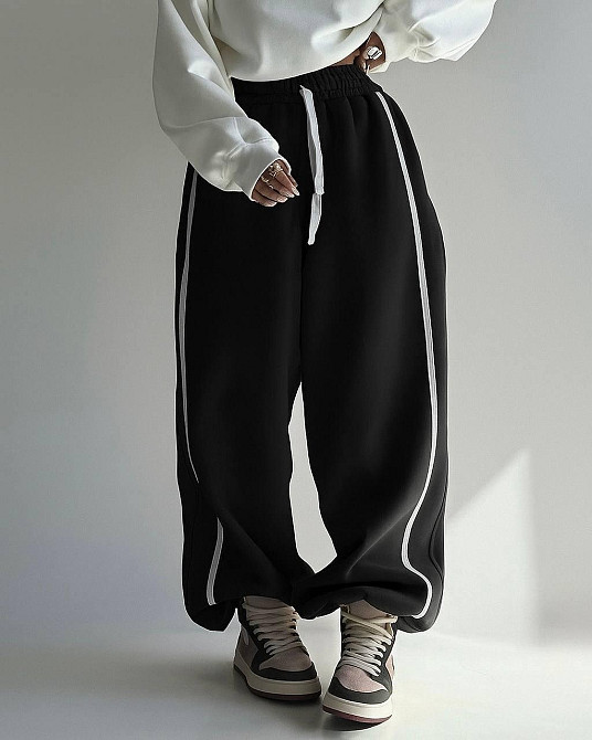 Жіночі стильні широкі штани тринитка на флісі Одеса - фото 1