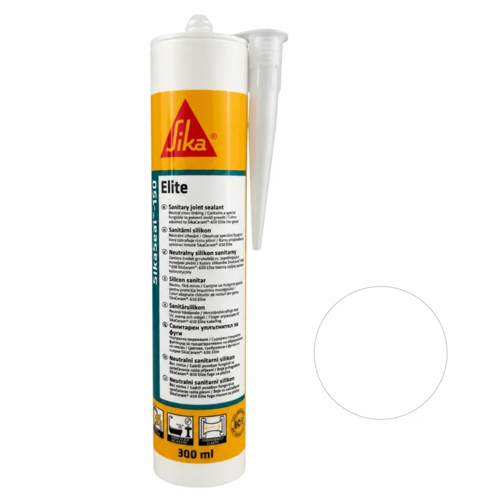 Герметик силіконовий Sika санітарний білий 10, 300мл (SikaSeal-190-WH) Київ - фото 1