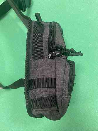 Мужская сумка тактическая через плечо 40 на21см 3 кармана спереди и 2 кармашки боковых серый Киев