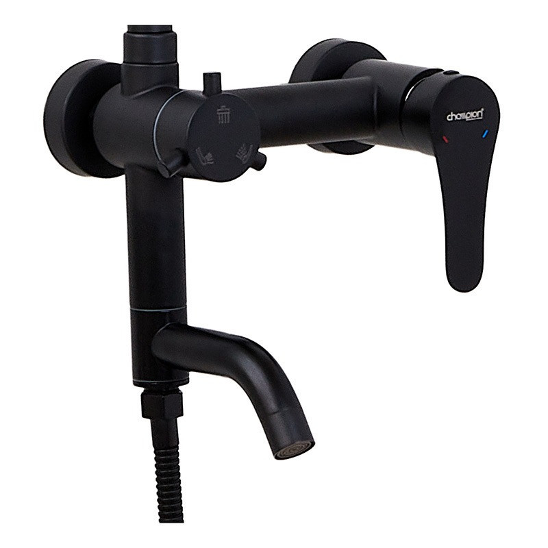 Душова колона Champion SAP-009-J з змішувачем, нержавіюча сталь, чорна (CH6164) Харків - фото 4