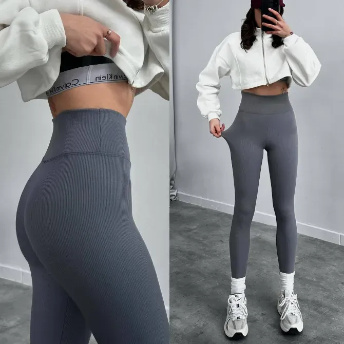 Женские утеплённые ребристые леггинсы на микрофлисе Харьков - изображение 14