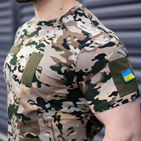 Футболка чоловіча однотонна Мультикам Pobedov Peremoga Військова Київ