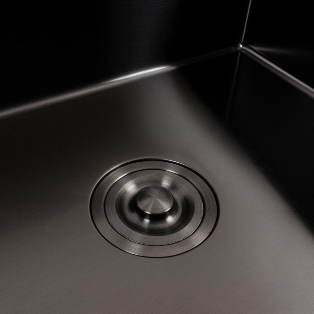 VALESO Кухонна мийка чорна 60*50 PVD VALESO Handmade (сифон круглий, 3,0/0,8) Коломия - фото 15