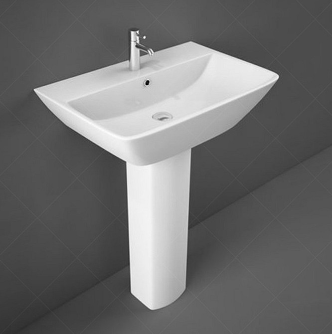 Раковина с ножкой RAK Ceramics Summit 600x190x430 мм (RAK0036) Белый Киев - изображение 3