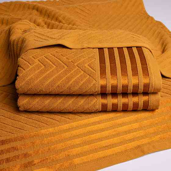 Полотенце банное махровое SOFT GM Textile 70х140см 500г/м2 (Горчичный) Сумы