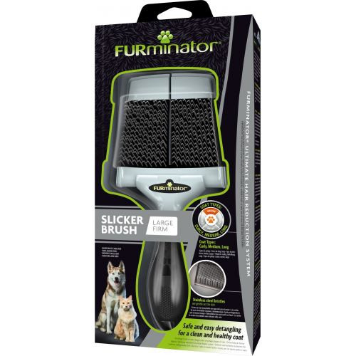 Щетка-пуходерка для собак и кошек FURminator жесткая L 20,5 х 9,5 х 1,5 см Киев - изображение 1