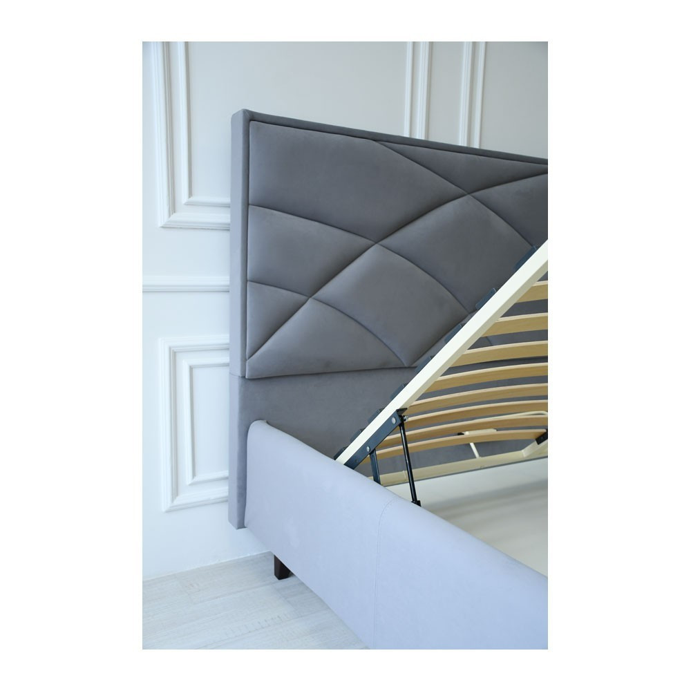 Ліжко NettaDesign Comfort з нішею для білизни на ніжках 160x190 сірий Київ - фото 7