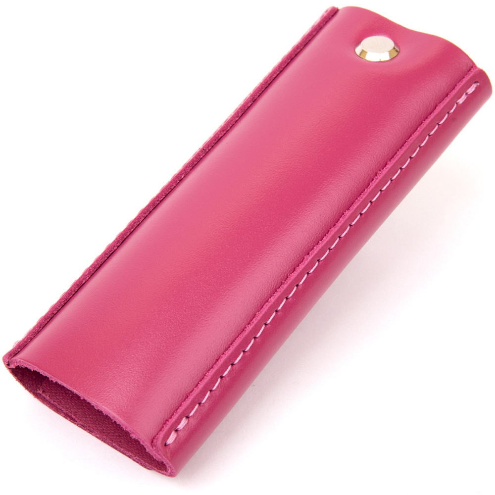Ключниця тубус шкіряна на кнопках Grande Pelle 11349 Фуксія Київ - фото 2