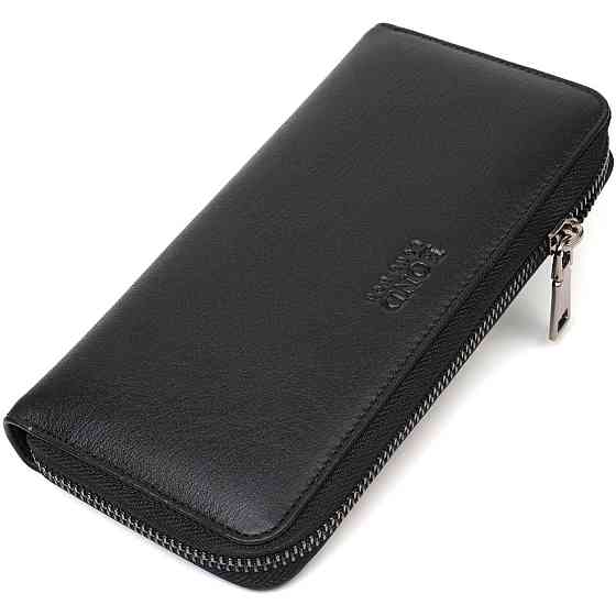 Стильний жіночий гаманець із натуральної гладкої шкіри BOND 22054 Чорний Київ