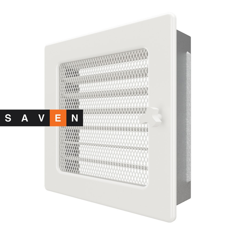 Вентиляційна решітка для каміна SAVEN 17х17 біла з жалюзі Львів - фото 2