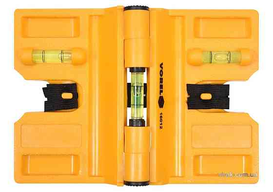 Рівень для встановлення стовбців VOREL з магнітом і капсулами, 190 х 135 мм [25/100] Одеса