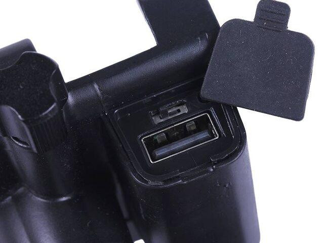 Держатель телефона HFCM-29 (крепление на руль), алюминий, черный, с зарядкой Мукачево - изображение 4