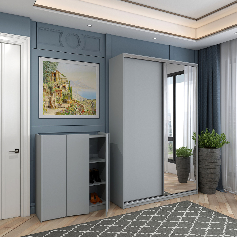 Тумба для обуви Doros Кассель Серый 3 ДСП 97х40х110 (41516225) Днепр - изображение 3