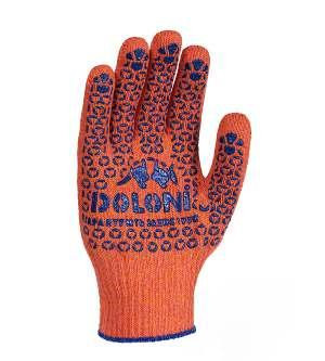 Рукавички 526 трикотаж з крапкою ПВХ клас 10 помаранчевий ДКГ Житомир - фото 1