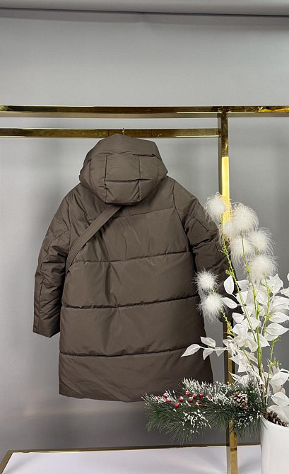 Детская зимняя куртка - пальто для девочки с сумкой на 8 - 9 лет шоколад Николаев - изображение 2