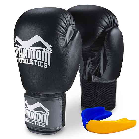 Боксерские перчатки для бокса и единоборств черные Phantom Ultra Black 16 унцій + КАПА Киев