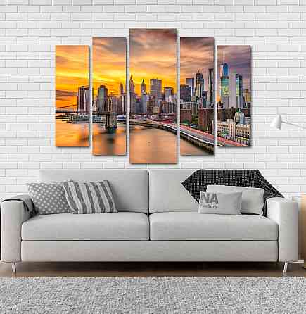 Модульна картина Місто Захід Art-190_5 Київ