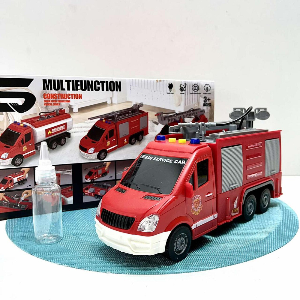 Машинка пожежна 27 см гумові колеса рухомі деталі звук світло Вид 2 Червона (JS139-40) Чернігів - фото 1