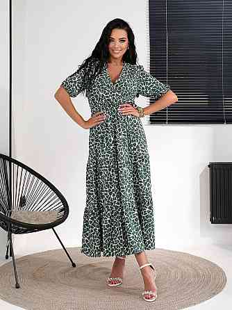 Женское легкое принтованное платье с имитацией запаха шелковый софт Одесса