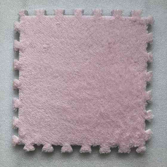 Килимок-пазл плюшевий, термокилимок, мат дитячий теплий 90*120см, 12 пазлів, 2 кольори рожевий/сірий Кам'янець-Подільський