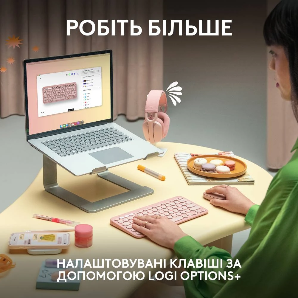 Клавіатура Logitech K380s Pebble Keys 2 Tonal White (6915630) Київ - фото 4