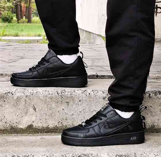 Термо Кросівки Nike Чорні Чоловічі Шкіряні Найк Форси Єврозима (розміри: 41,42,43,44,45) Відео Огляд Дніпро