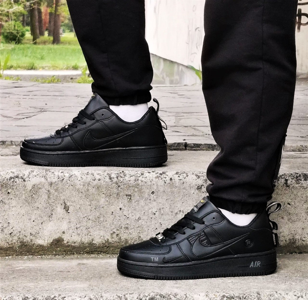 Термо Кросівки Nike Чорні Чоловічі Шкіряні Найк Форси Єврозима (розміри: 41,42,43,44,45) Відео Огляд Дніпро - фото 5