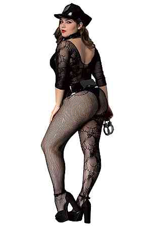 Еротичний комбінезон сітка BLACK POLICE OUTFIT XL/XXL Sex Aura Київ