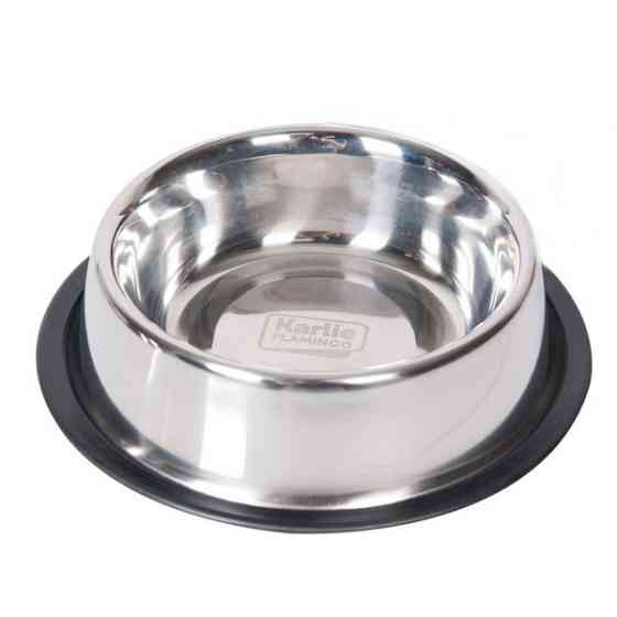 Flamingo Dish Rubber Rim ФЛАМИНГО РУБЕР РИМ миска с резиновым ободком для собак, нержавейка Киев