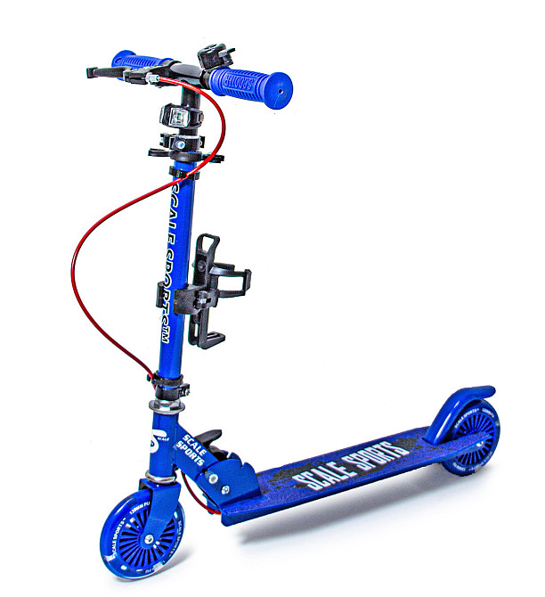 Детский складной самокат с ручным тормозом Scale Spo-rts SS-13 Синий. Колеса 120 мм, светятся. Детка Одесса - изображение 1