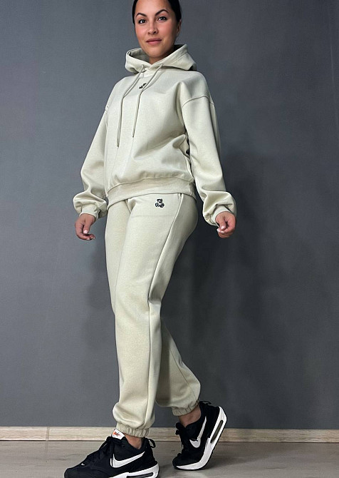 Костюм женский A-N 2735 с медвежонком в ​​камнях - худи и штаны бежевый, бежевый, M Киев - изображение 20