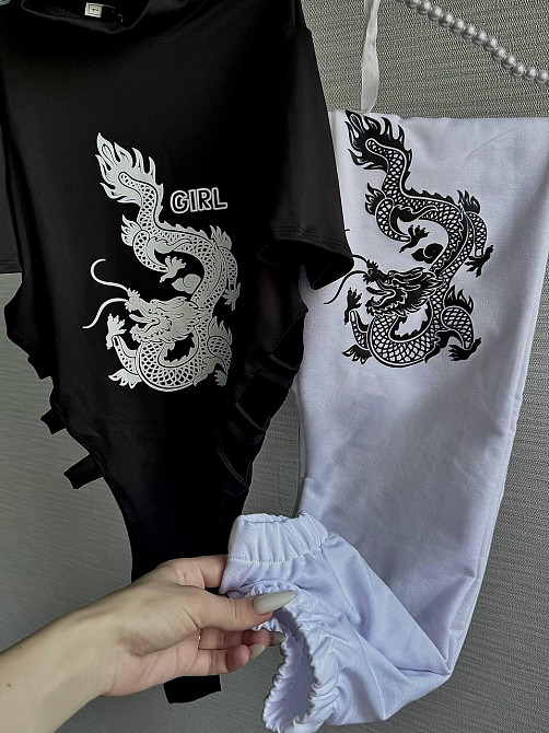 Женский прогулочный костюм двойка: боди + штаны двунить + микродайвинг 46/48 Одесса - изображение 3