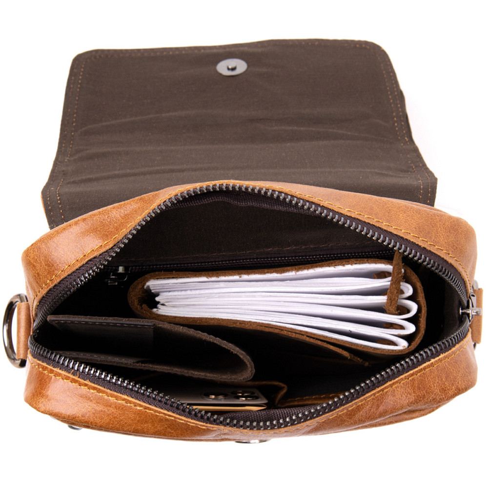 Сумка чоловіча месенджер на одне відділення Vintage 20413 Руда Київ - фото 5