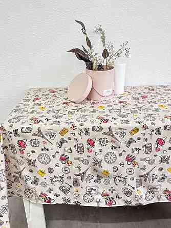 Ecotton Скатертина Ecotton 150х220 см бавовняна з рогожки бежева Мадам Коломия