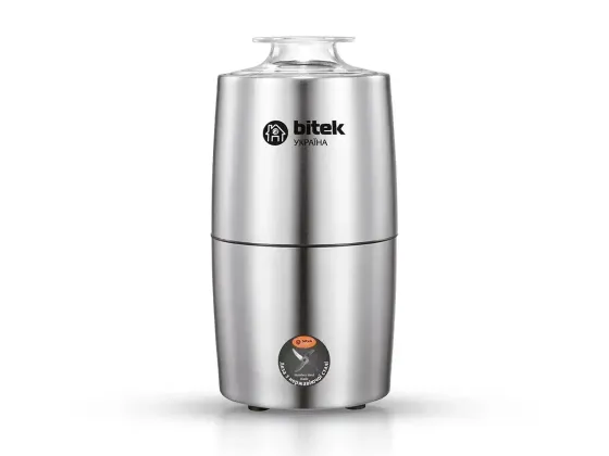 Кавомолка електрична BITEK BT-7120 1000Вт 200г з ножами з нержавіючої сталі та прозорою кришкою Одеса