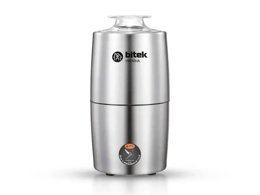 Кавомолка електрична BITEK BT-7120 1000Вт 200г з ножами з нержавіючої сталі та прозорою кришкою Одеса - фото 3