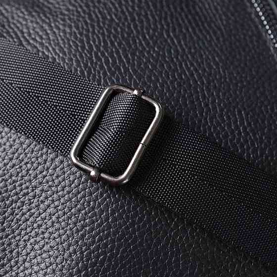 Мужская сумка мессенджер из зернистой натуральной кожи Shvigel 22847 Черная Киев