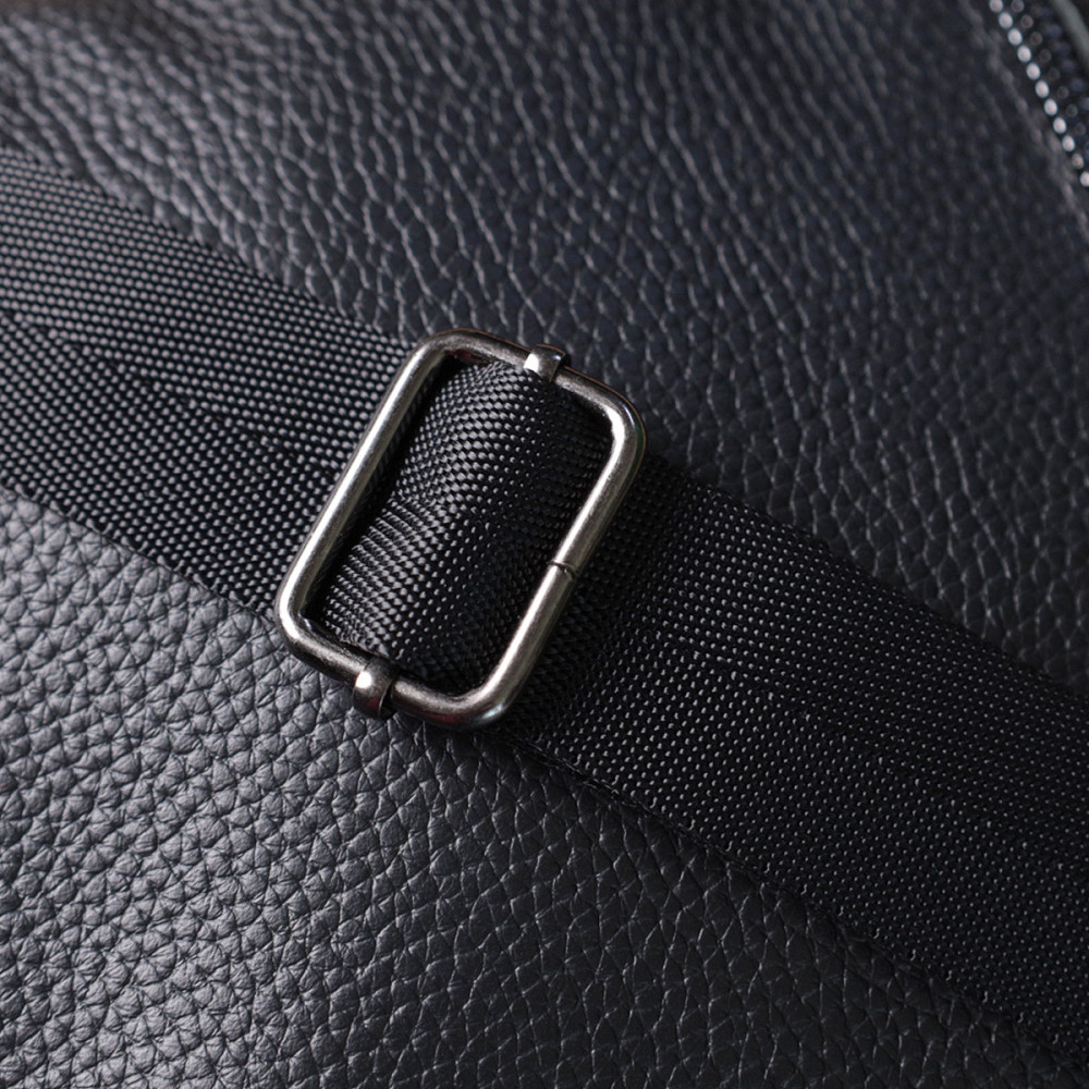 Мужская сумка мессенджер из зернистой натуральной кожи Shvigel 22847 Черная Киев - изображение 1