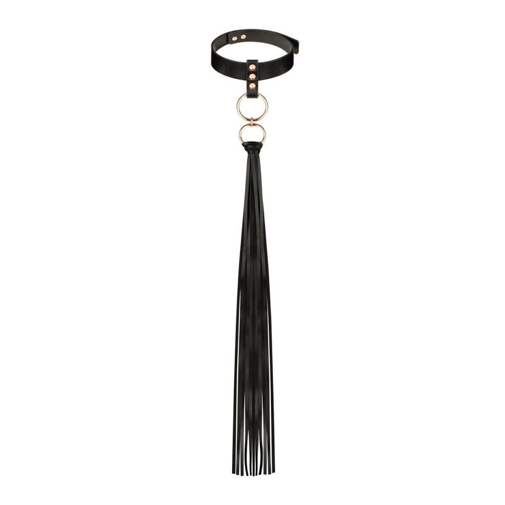Ошейник с флоггером Rosy Gold - Collar with Flogger - Black Sex Aura Киев - изображение 1