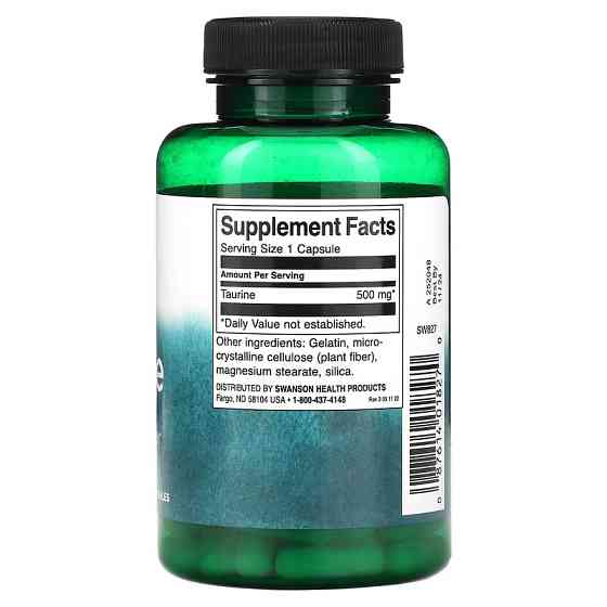 Амінокислота Таурин Swanson L-Taurine 500 mg, 100caps Луцьк