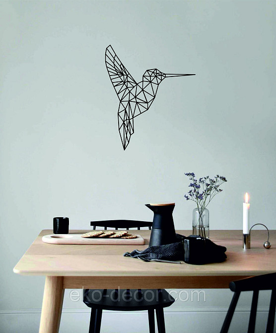 Настенный декор Панно «Колибри» Декор на стену 70*60 см, Черный Киев - изображение 7