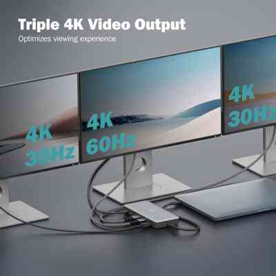 Порт-репликатор Digitus USB-C > 2xHDMI/DP/2xUSB-A/USB-C/SD/MicroSD/RJ54/DC/Audio (DA-70917) Винница